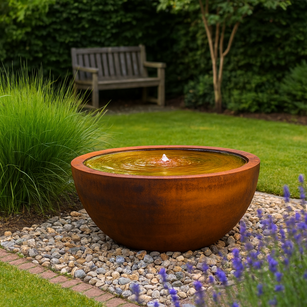 Cortenstaal watertafel SOLENA 100 x 50 cm