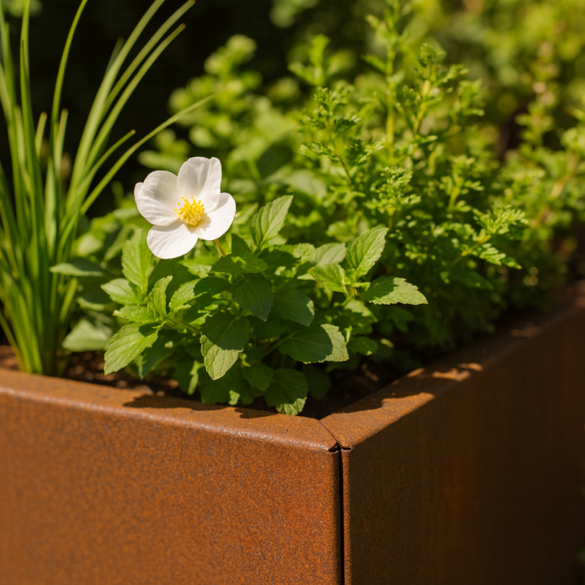 Cortenstaal plantenbak CORTEA 100 x 100 x 100 cm